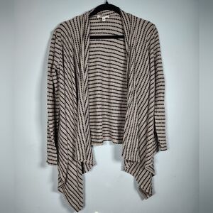 Meraki Striped Black and Cream Cardigan Size Medium